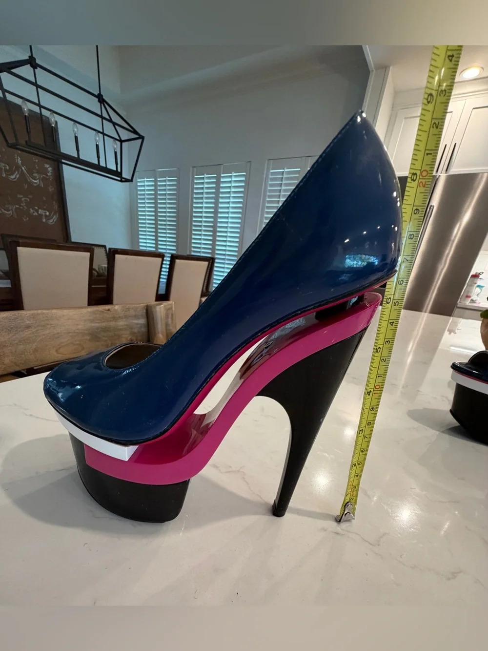 Versace Black, Pink & Blue Triple Platform Peeptoe Heels 35 U.S. 5